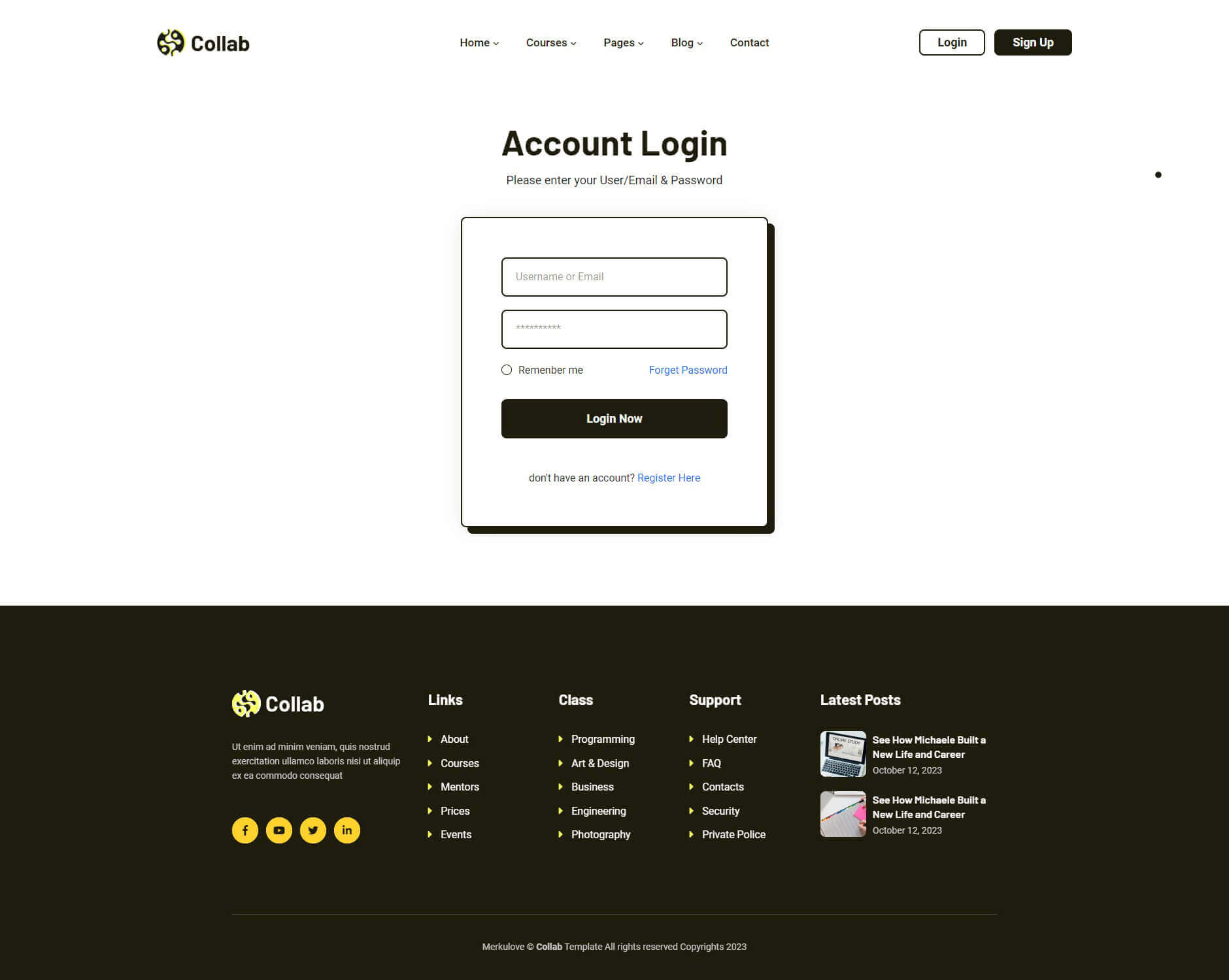 Login Page